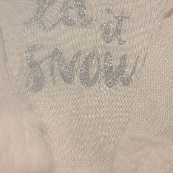 "Holiday Time" Cute Faux Fur"Let It Snow" Embellished Sweater Size xl - Picture 6 of 9